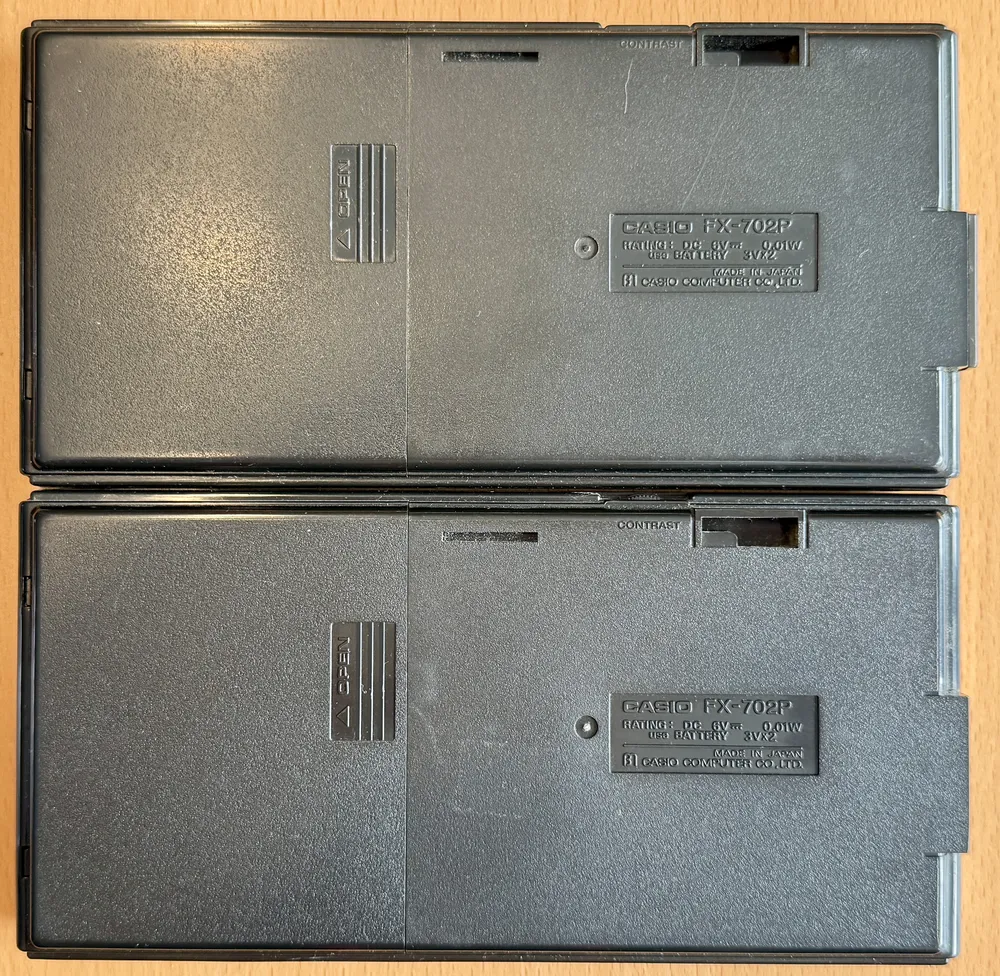 Casio FX-702P (Programmable) - back view