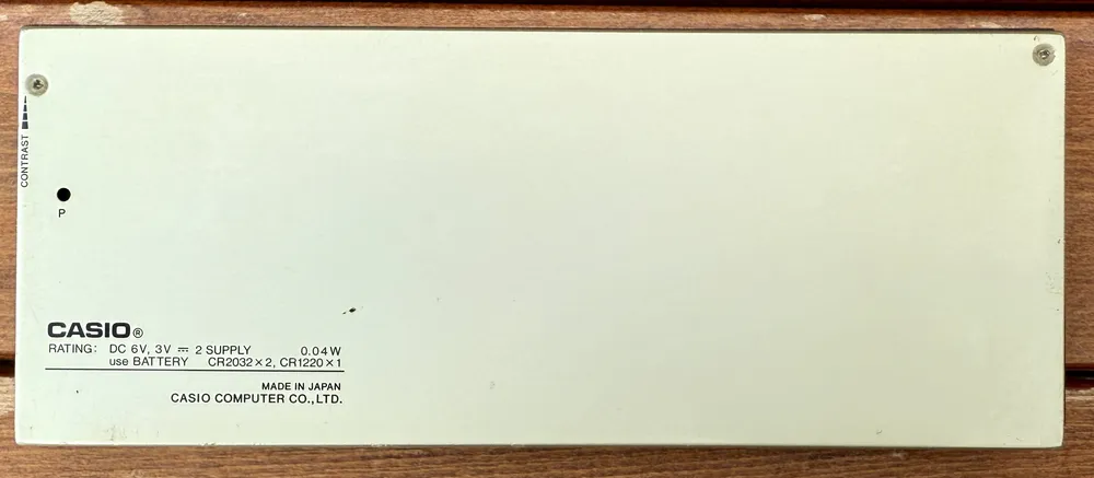 Casio FX-880P (Programmable) - back view