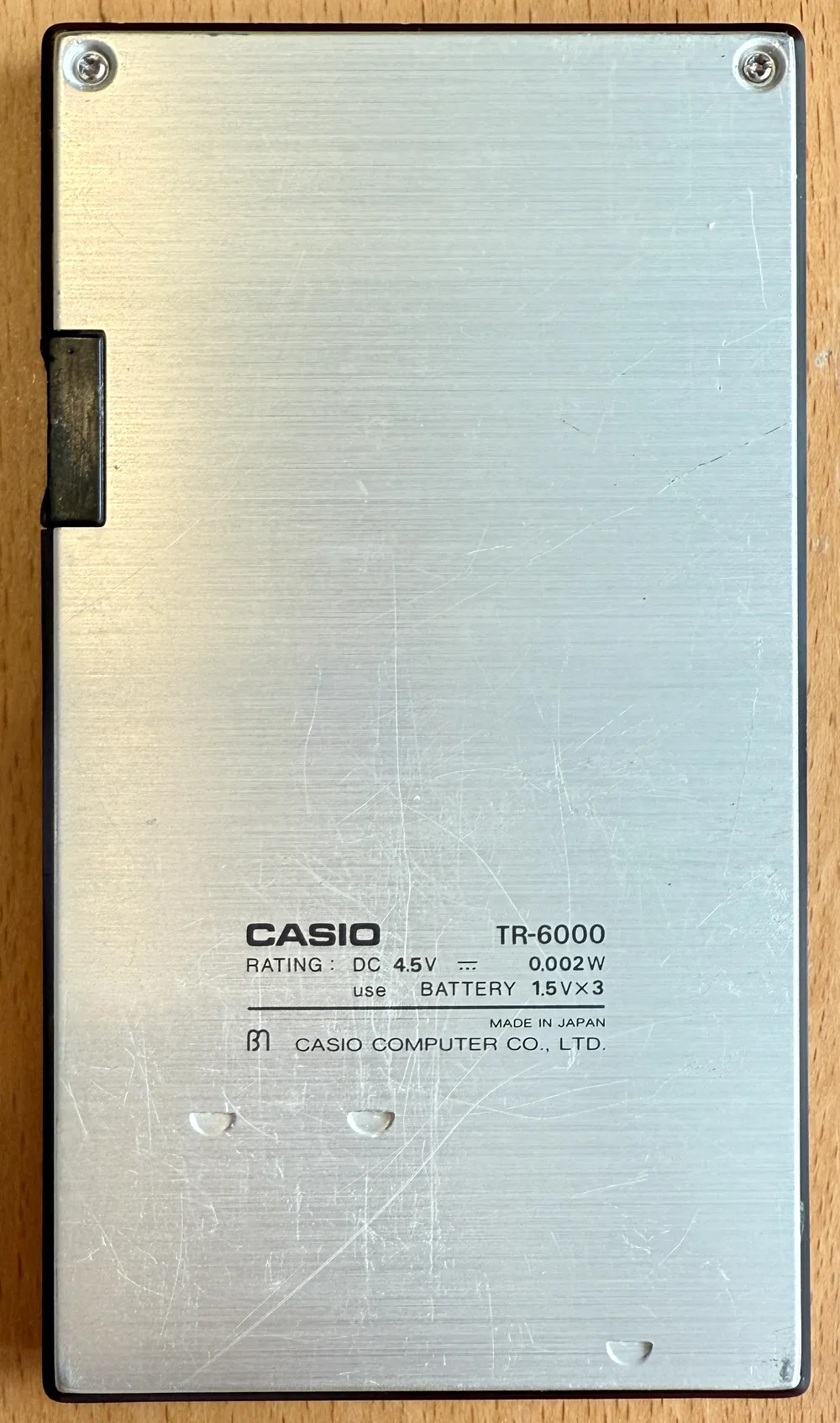 Casio TR-6000 (Spanish translator) - back view