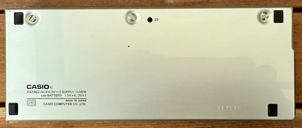 Casio VX-4 (Programmable) - back view